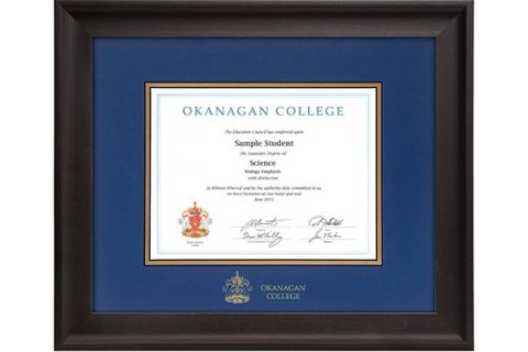 Diploma frames for purchase through the Alumni Association