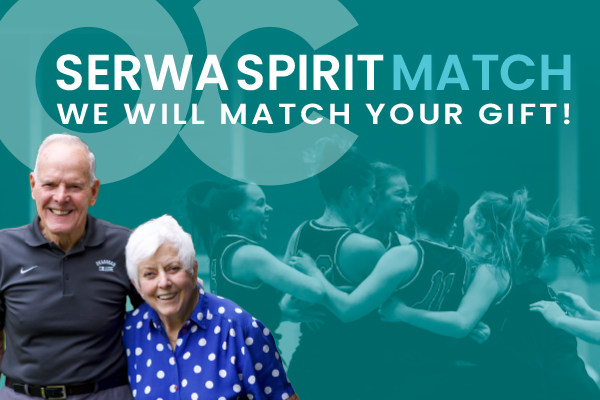 Photo of Cliff and Lois Serwa promoting the Serwa Spirit Match.